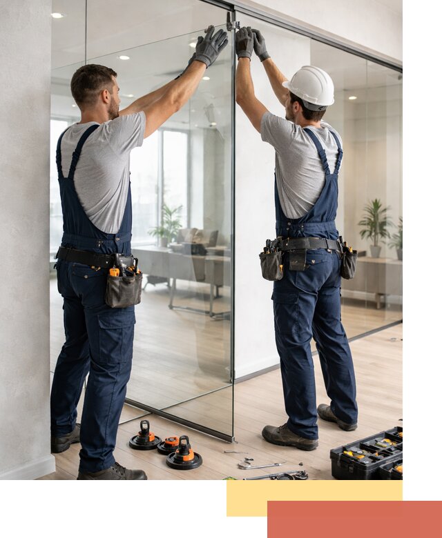 Безрамные стеклянные перегородки под ключ в Магнитогорске