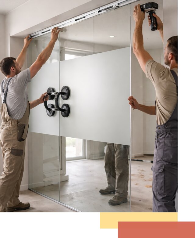 Матовые стеклянные перегородки под ключ в Магнитогорске