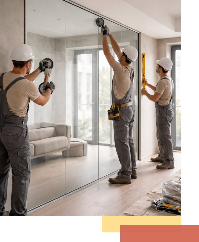 Перегородки из закаленного стекла в Магнитогорске для офисов и квартир