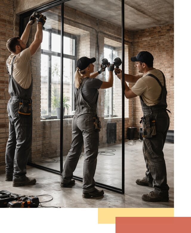 Стеклянные перегородки лофт — изготовление и монтаж в Магнитогорске