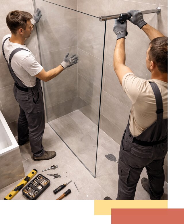 Стеклянные перегородки для душа в Магнитогорске — изготовление и монтаж