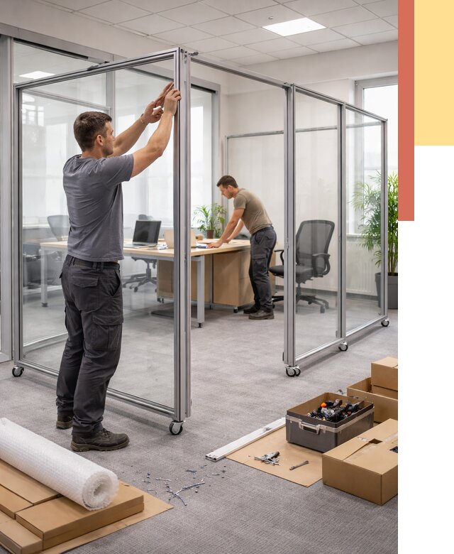 Мобильные офисные перегородки в Магнитогорске от 12931 руб. — установка под ключ | ОТДЕЛОЧНИК-Мгн