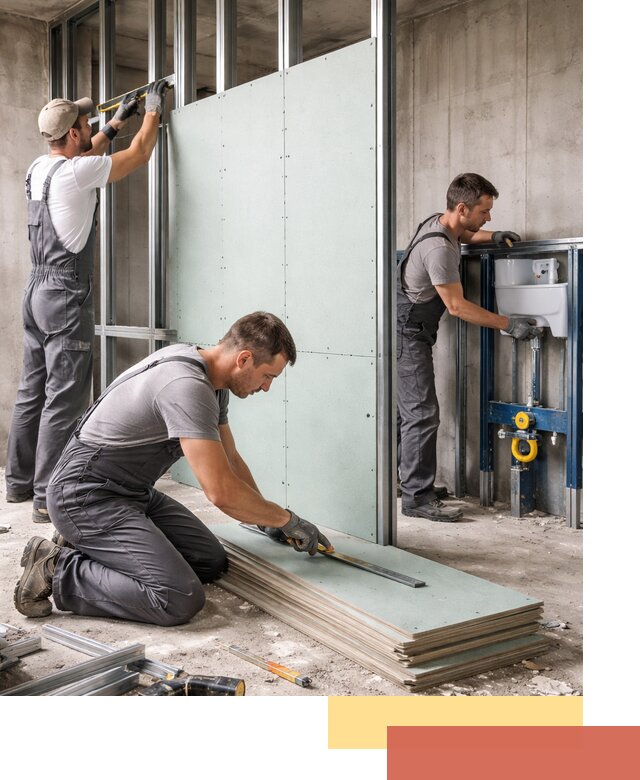 Монтаж и ремонт сантехнических перегородок в Магнитогорске