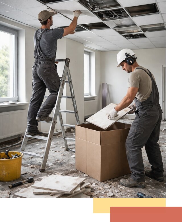 Демонтаж потолочной плитки в Магнитогорске быстро и аккуратно