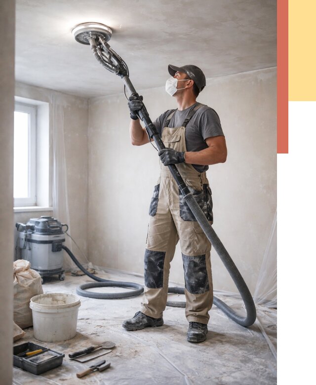 Шлифовка потолка в Магнитогорске от 3621 руб. — услуги шлифования потолка | ОТДЕЛОЧНИК-Мгн