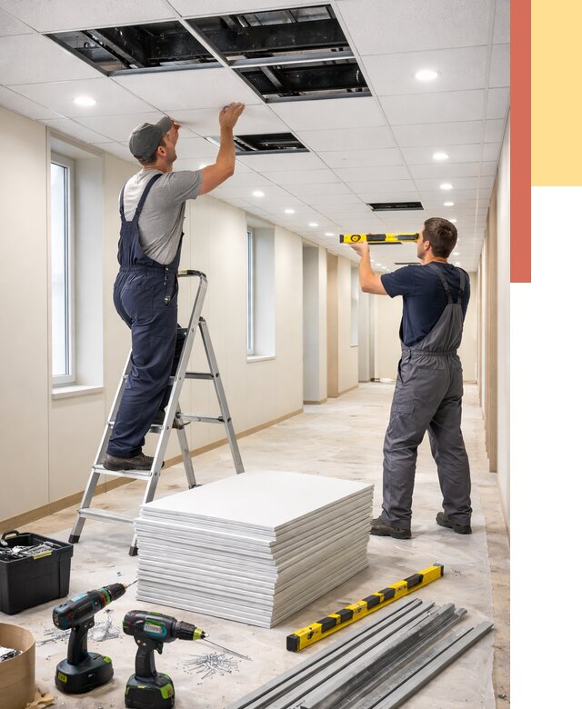 Ремонт потолка Армстронг в Магнитогорске от 4655 руб. — быстро и недорого | ОТДЕЛОЧНИК-Мгн