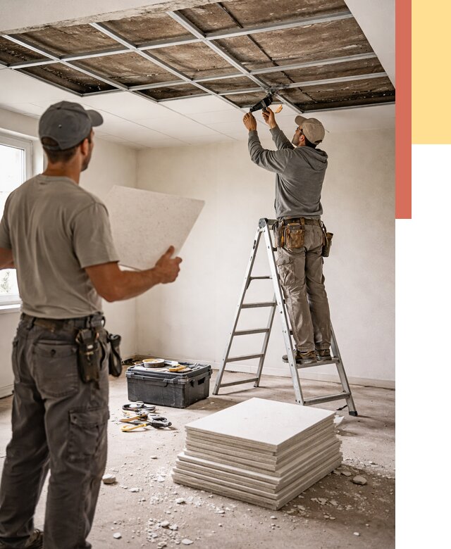 Замена плит подвесного потолка в Магнитогорске от 1810 руб. быстро и недорого | ОТДЕЛОЧНИК-Мгн