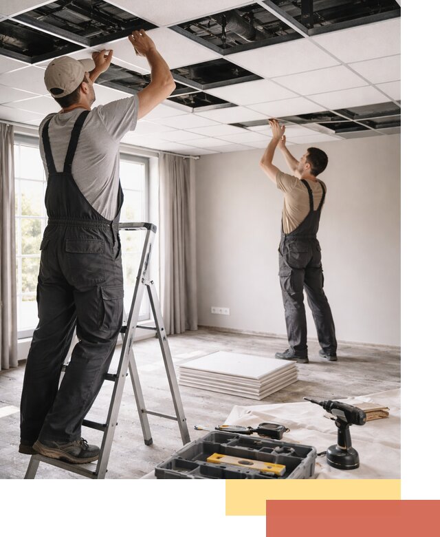 Замена плит подвесного потолка в Магнитогорске быстро и качественно