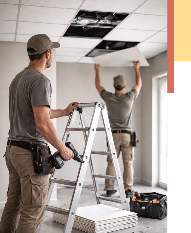 Обслуживание подвесного потолка в Магнитогорске от 3621 руб. — быстро и недорого | ОТДЕЛОЧНИК-Мгн