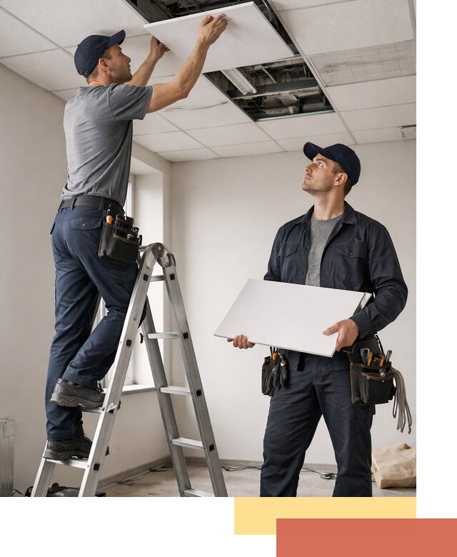 Обслуживание подвесного потолка в Магнитогорске — ремонт и чистка