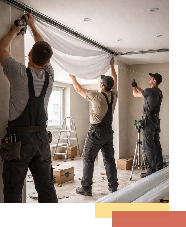 Монтаж парящего натяжного потолка под ключ в Магнитогорске