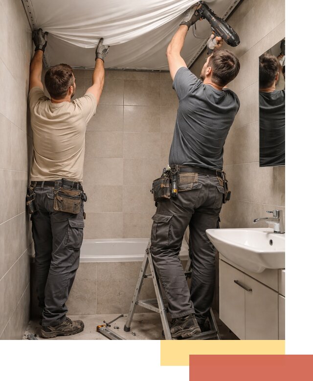 Монтаж натяжного потолка в ванной в Магнитогорске быстро и качественно