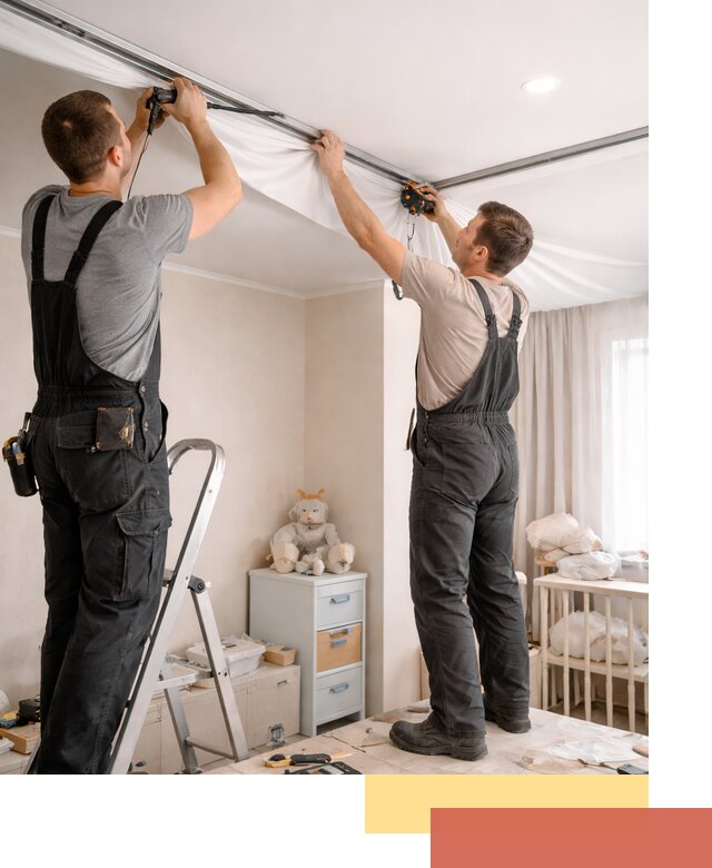 Монтаж натяжного потолка в детской комнате в Магнитогорске