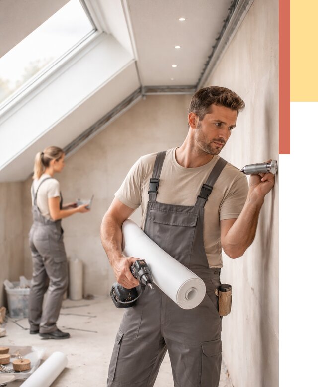 Монтаж натяжного потолка на мансарде в Магнитогорске от 3621 руб. | ОТДЕЛОЧНИК-Мгн