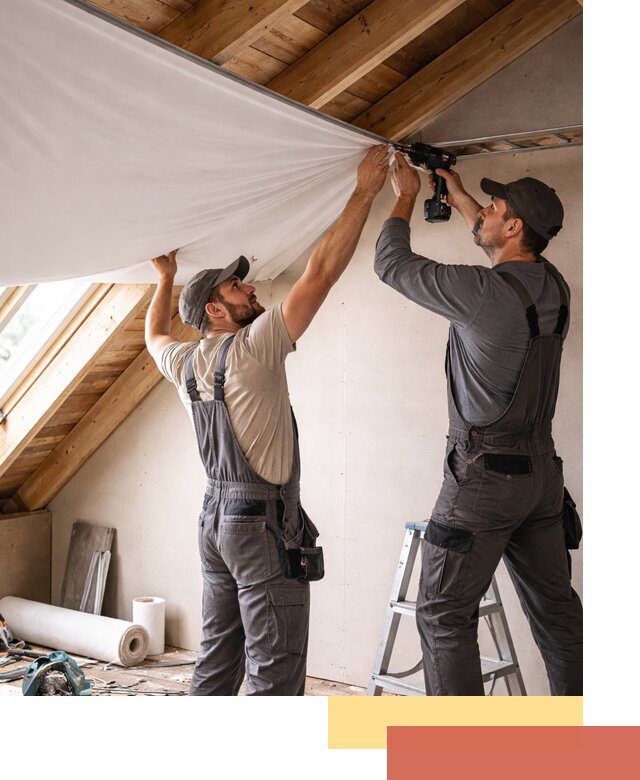 Монтаж натяжного потолка в мансарде в Магнитогорске