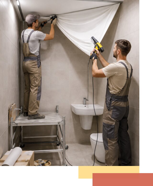 Монтаж натяжного потолка в санузле в Магнитогорске