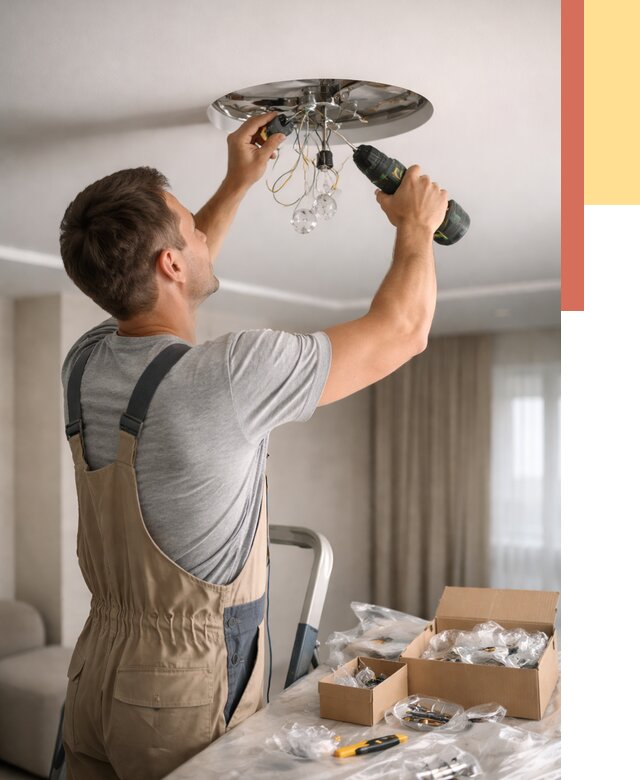 Установка люстры в натяжной потолок в Магнитогорске от 1241 руб. | Быстро и недорого — ОТДЕЛОЧНИК-Мгн