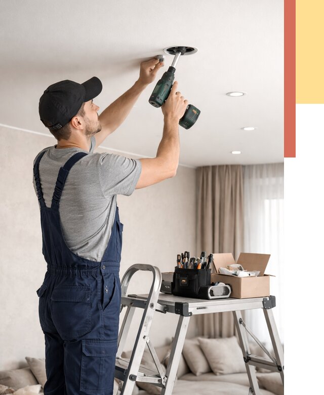 Установка и монтаж точечных светильников в натяжной потолок в Магнитогорске от 1862 руб. | ОТДЕЛОЧНИК-Мгн