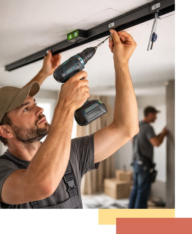 Установка трековых светильников в натяжной потолок в Магнитогорске