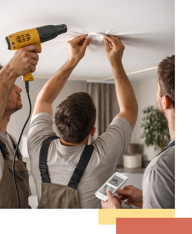 Ремонт прокола полотна натяжного потолка в Магнитогорске