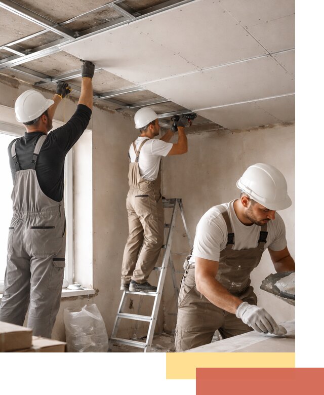 Одноуровневый потолок из гипсокартона в Магнитогорске — монтаж и отделка