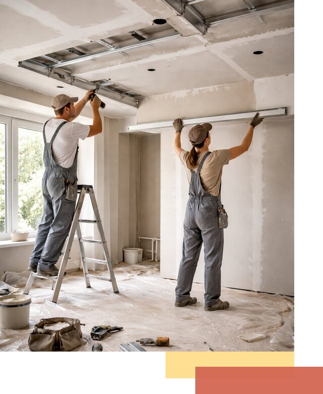 Монтаж многоуровневого потолка из гипсокартона в Магнитогорске