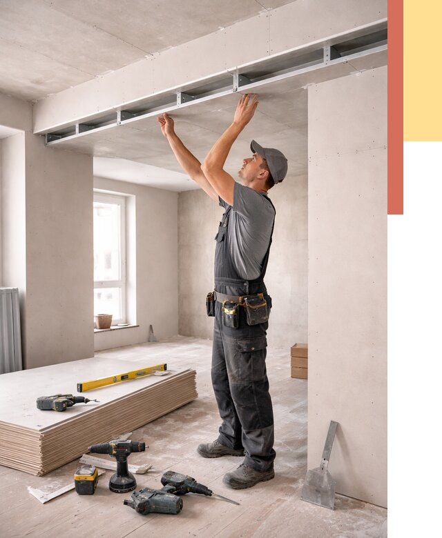 Потолок из гипсокартона с нишей в Магнитогорске от 1293 руб. под ключ | ОТДЕЛОЧНИК-Мгн