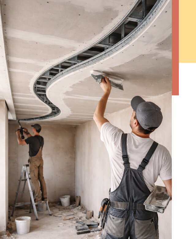 Криволинейный потолок из гипсокартона в Магнитогорске от 2172 руб./м2 | ОТДЕЛОЧНИК-Мгн