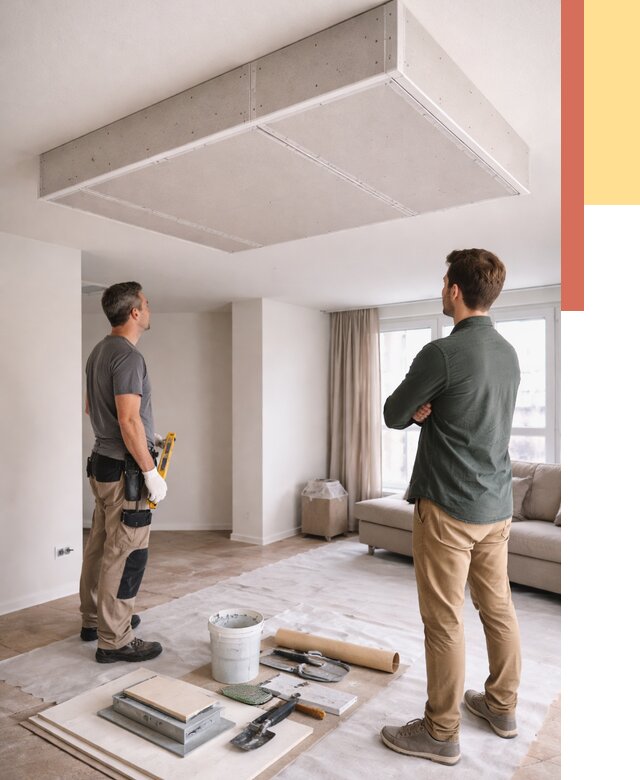 Короб на потолке из гипсокартона в Магнитогорске от 2276 руб. — монтаж и услуги под ключ | ОТДЕЛОЧНИК-Мгн