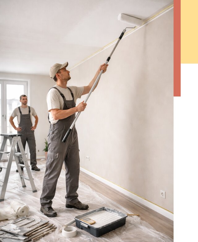 Покраска потолка из гипсокартона в Магнитогорске от 4655 руб./м2 — услуги под ключ | ОТДЕЛОЧНИК-Мгн