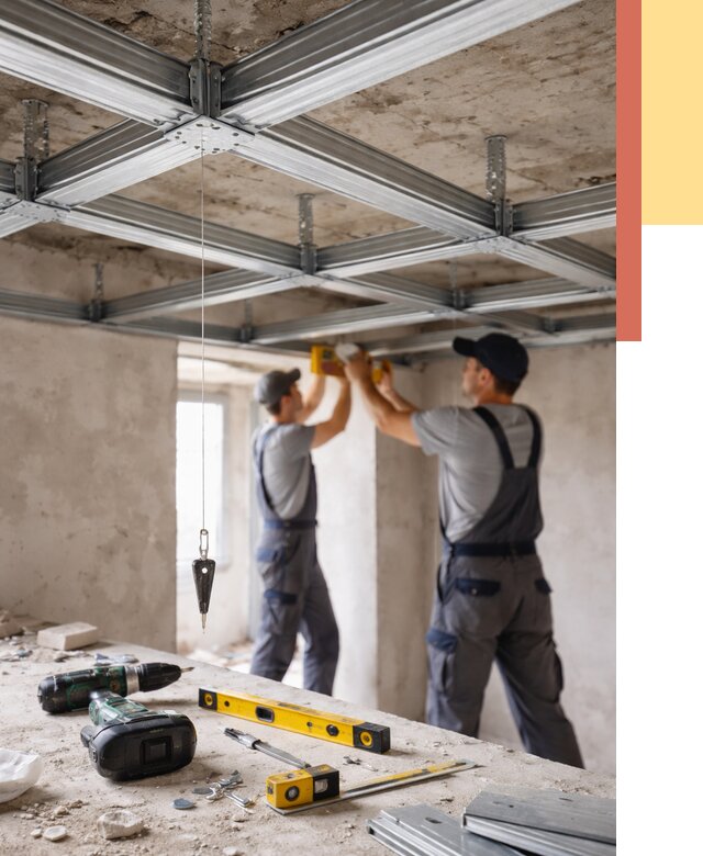 Монтаж каркаса потолка из профиля в Магнитогорске от 4655 руб. — услуги ОТДЕЛОЧНИК-Мгн