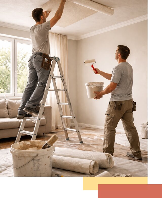 Поклейка обоев на потолок в Магнитогорске — качественно и быстро