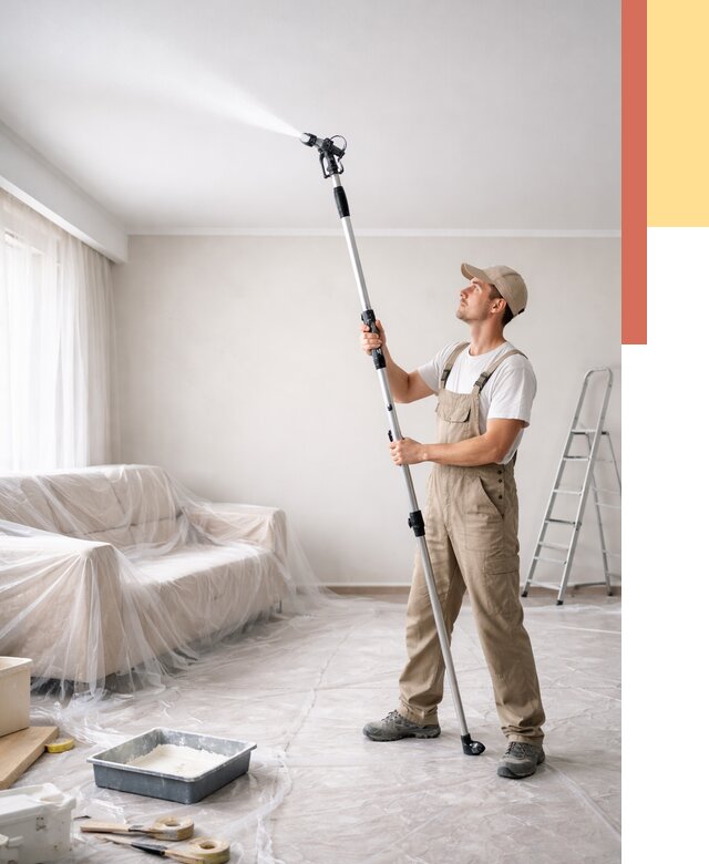 Покраска потолка краскопультом в Магнитогорске от 4655 руб. быстро и недорого | ОТДЕЛОЧНИК-Мгн