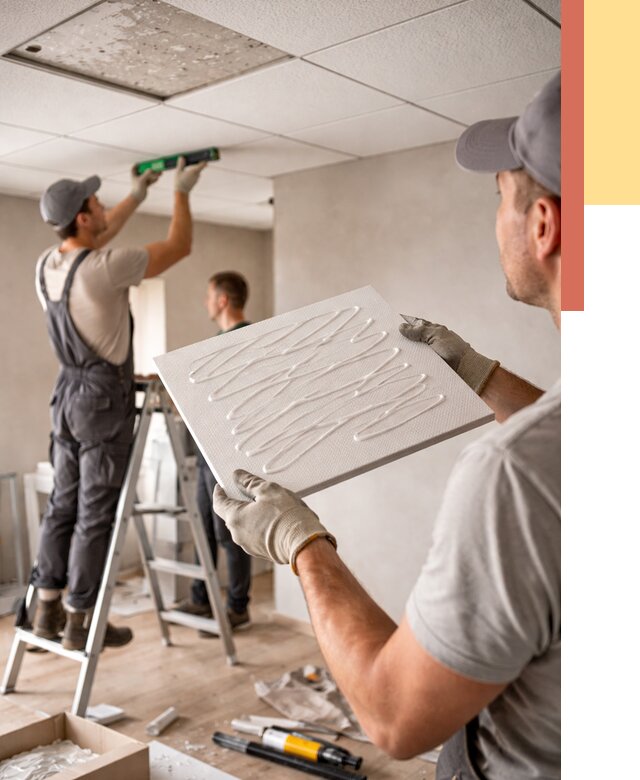 Монтаж потолочной плитки в Магнитогорске от 4655 руб. — быстро и недорого | ОТДЕЛОЧНИК-Мгн