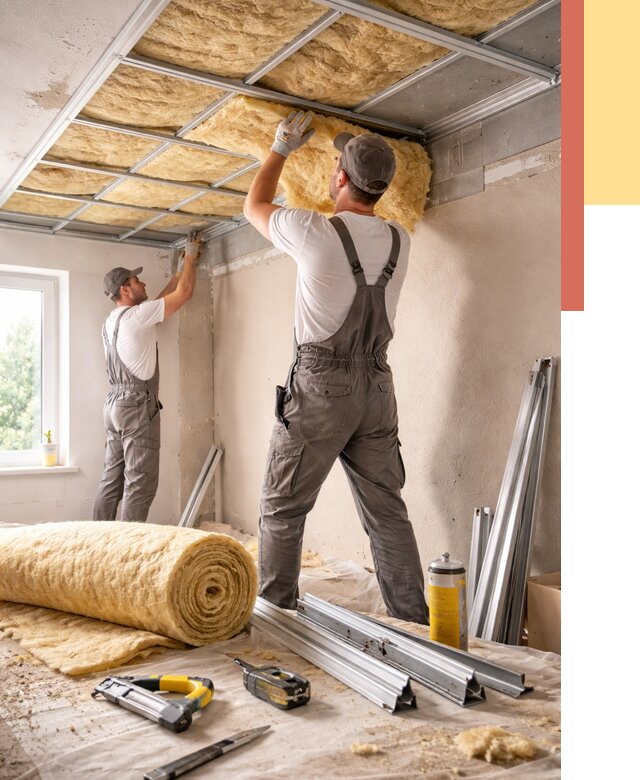 Утепление потолка в Магнитогорске от 7448 руб/м2 — недорого, быстро, под ключ | ОТДЕЛОЧНИК-Мгн