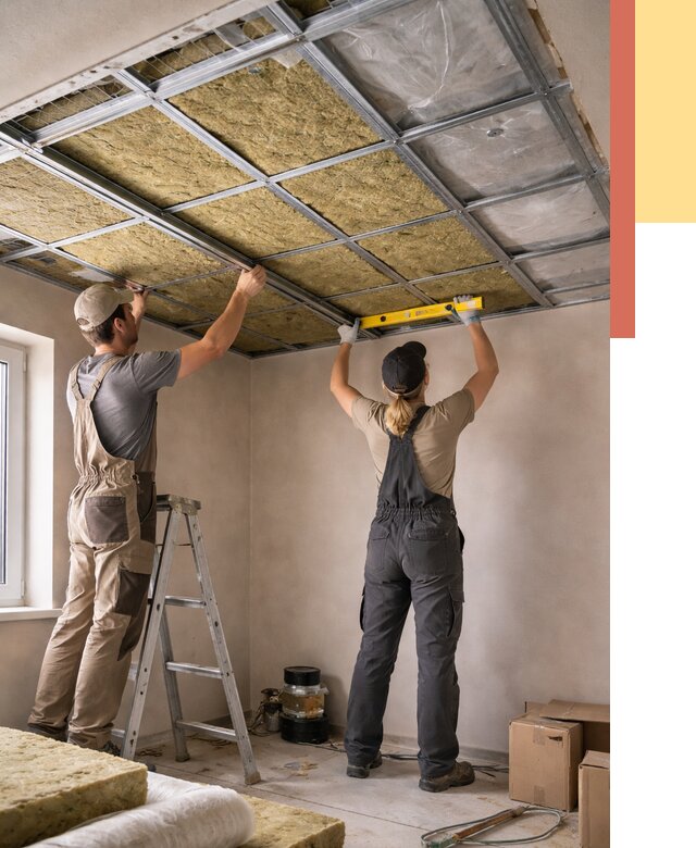 Шумоизоляция потолка в Магнитогорске от 1293 руб. под ключ — услуги ОТДЕЛОЧНИК-Мгн